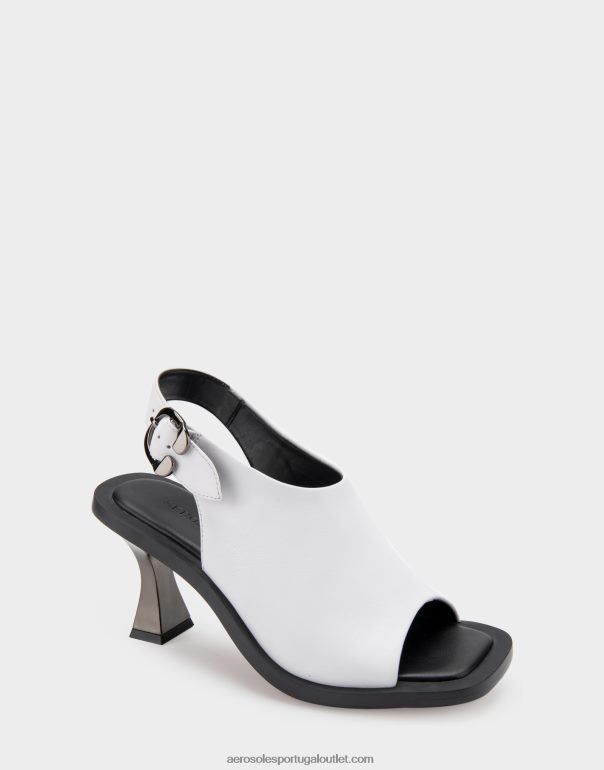 mulheres sandália salto alto couro branco Aerosoles 0LRLL418