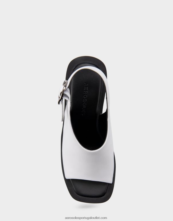 mulheres sandália salto alto couro branco Aerosoles 0LRLL418