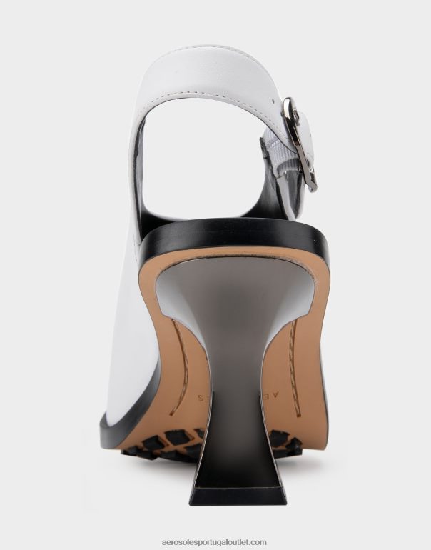 mulheres sandália salto alto couro branco Aerosoles 0LRLL418