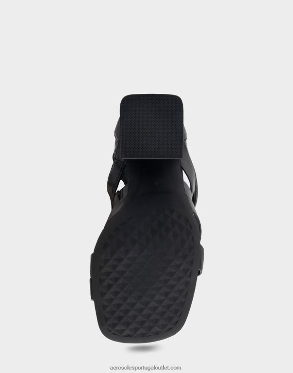 mulheres sandália salto alto couro preto Aerosoles 0LRLL407