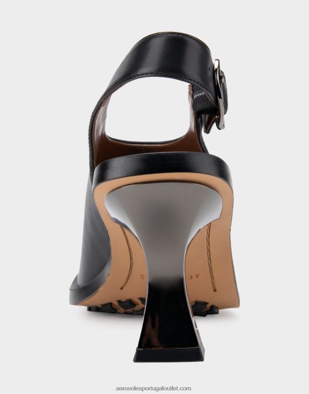 mulheres sandália salto alto couro preto Aerosoles 0LRLL417